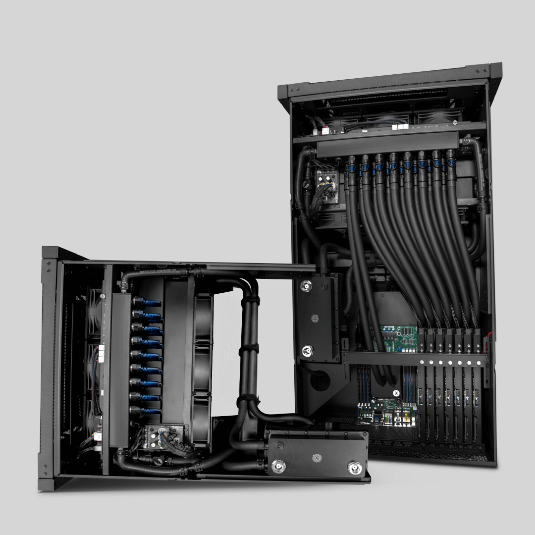 Two Rackmount Series Fully-liquid cooled worsktations