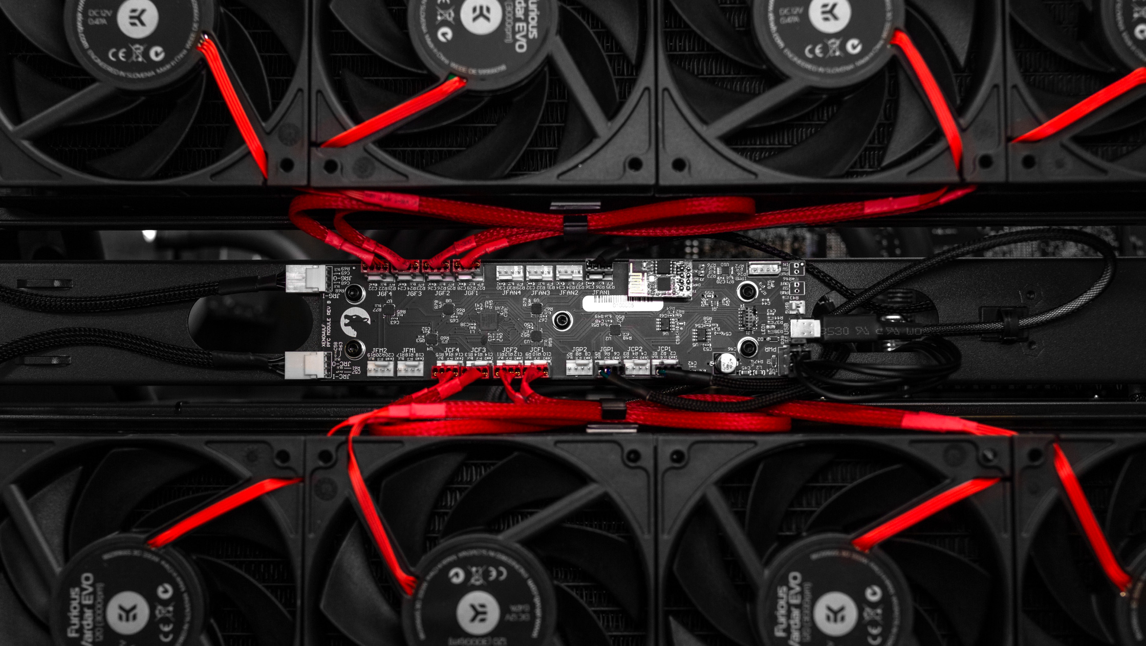 EK Fluid Works Compute series workstation custom fan and pump controller with remote access features providing the optimal balance of cooling and noise.