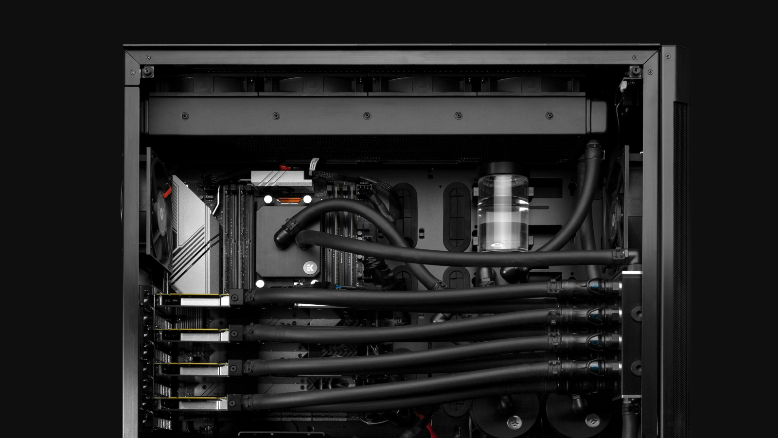 EK Fluid Works Studio Series S5000 with quad GPUs